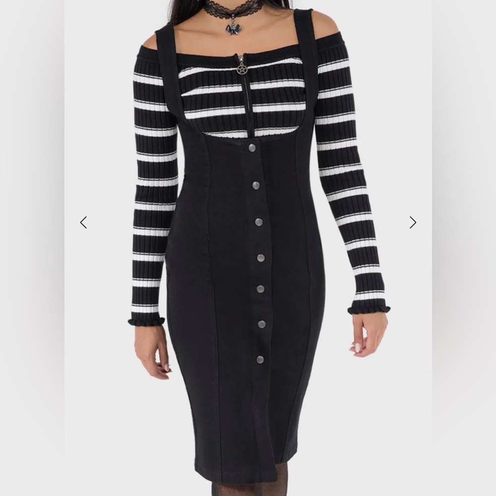 Killstar black bib dress